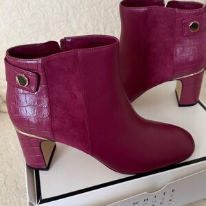 White House Black Market Burgundy Ankle Boots